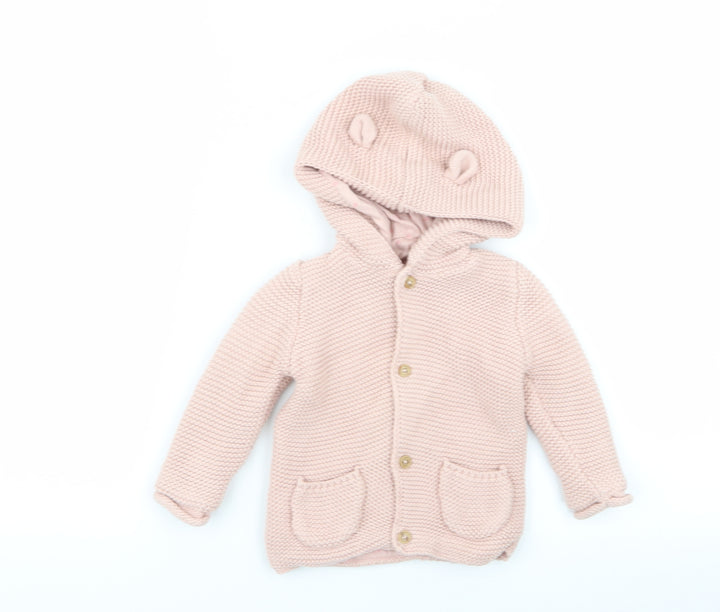 Asda George Girls Pink   Jacket  Size 6-9 Months