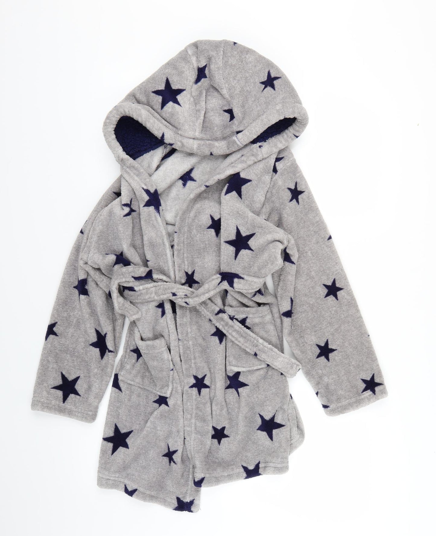 Matalan Boys Grey Geometric Fleece  Gown Size 10-11 Years