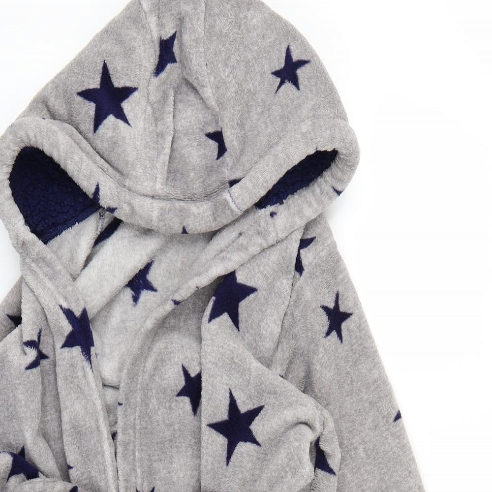 Matalan Boys Grey Geometric Fleece  Gown Size 10-11 Years