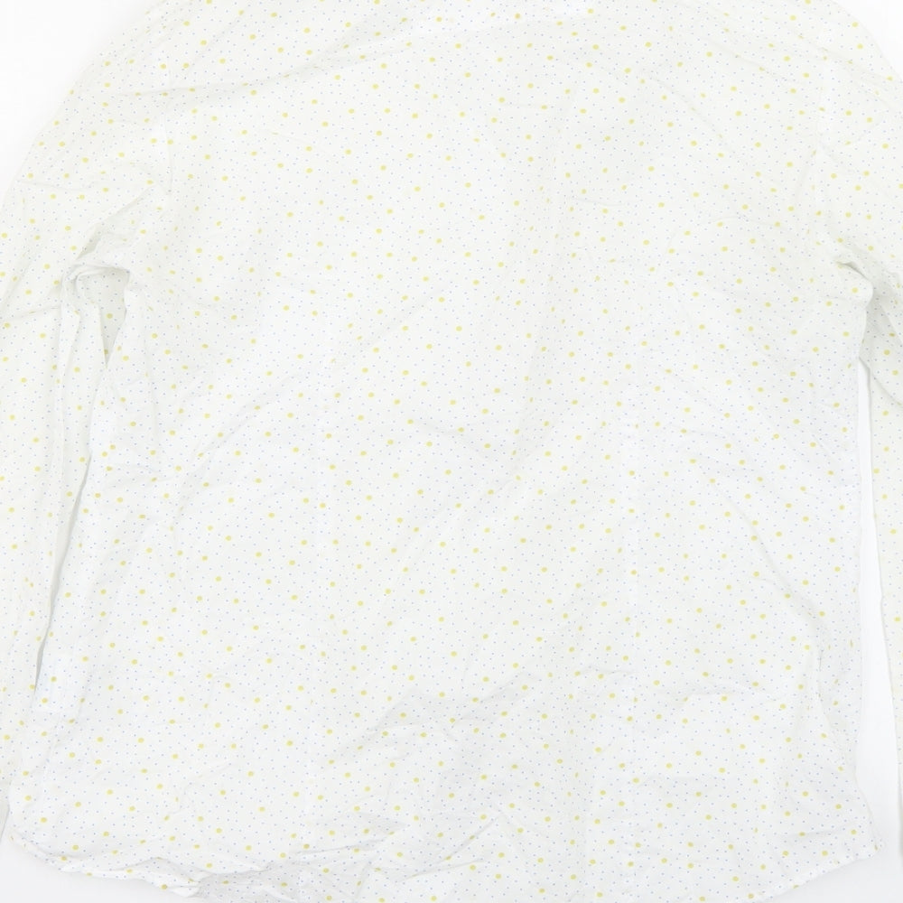 Antoni & Alison Womens White Polka Dot  Basic Button-Up Size 10