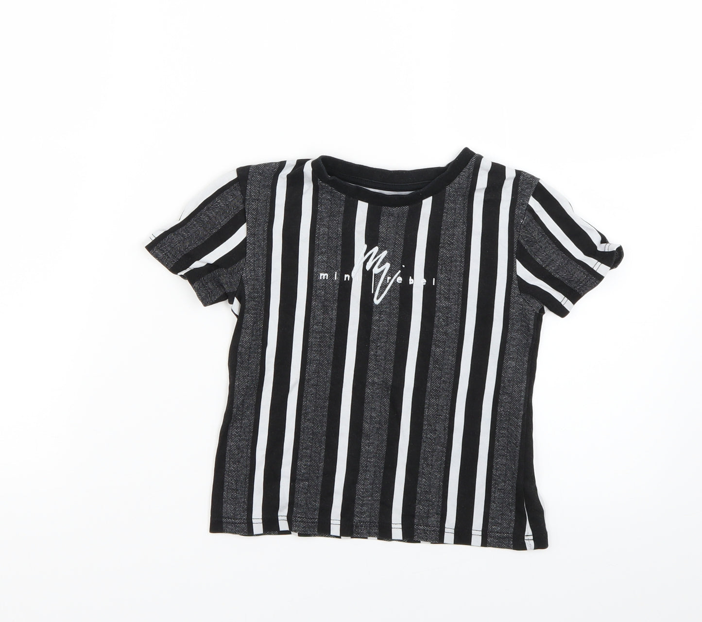 H&M Boys Black Striped  Basic T-Shirt Size 3-4 Years