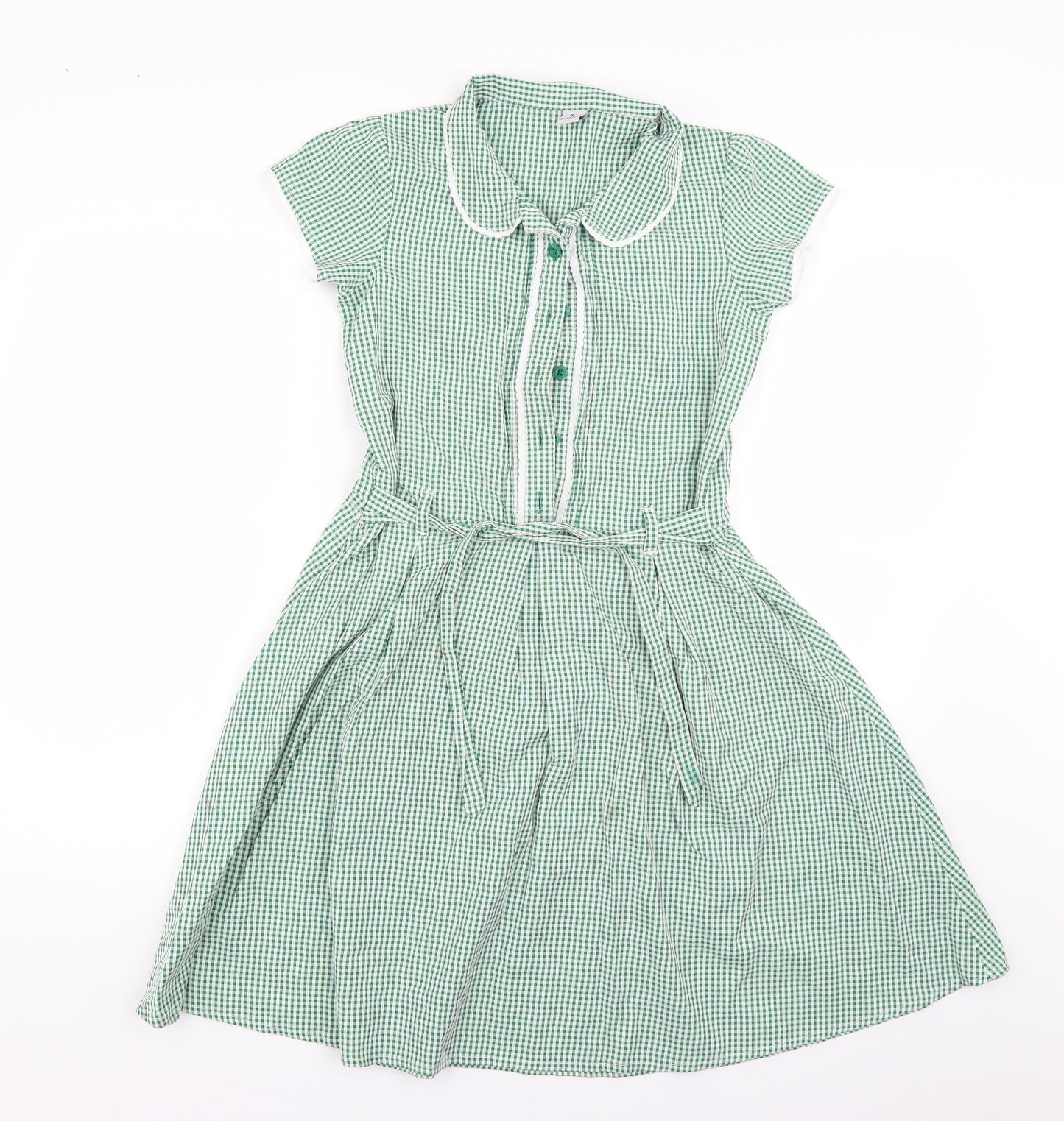 TU Girls Green Check  Shirt Dress  Size 12 Years  - School uniform