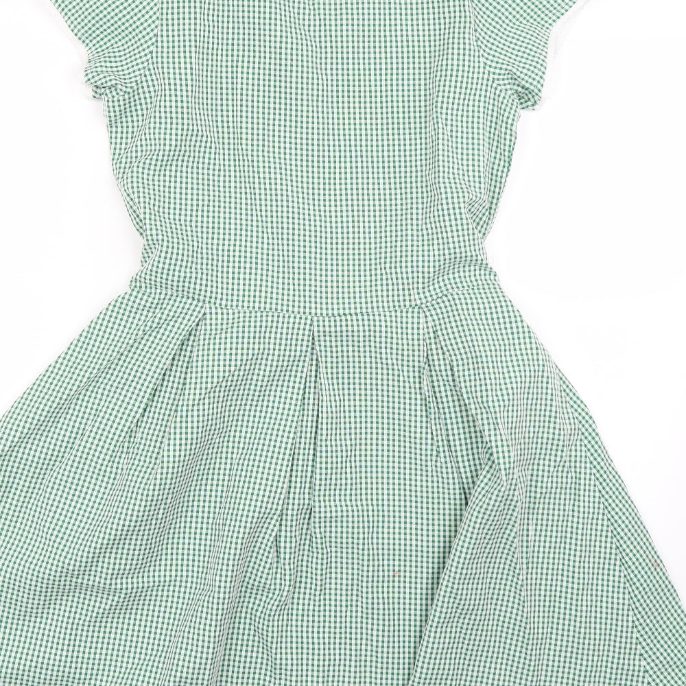 TU Girls Green Check  Shirt Dress  Size 12 Years  - School uniform