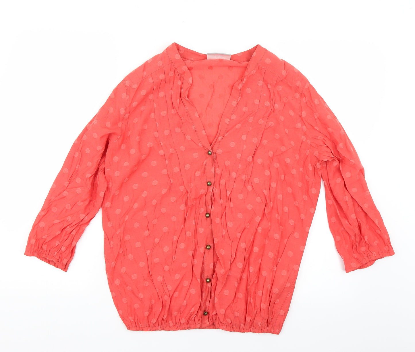 Wallis Womens Red Polka Dot  Basic Blouse Size S