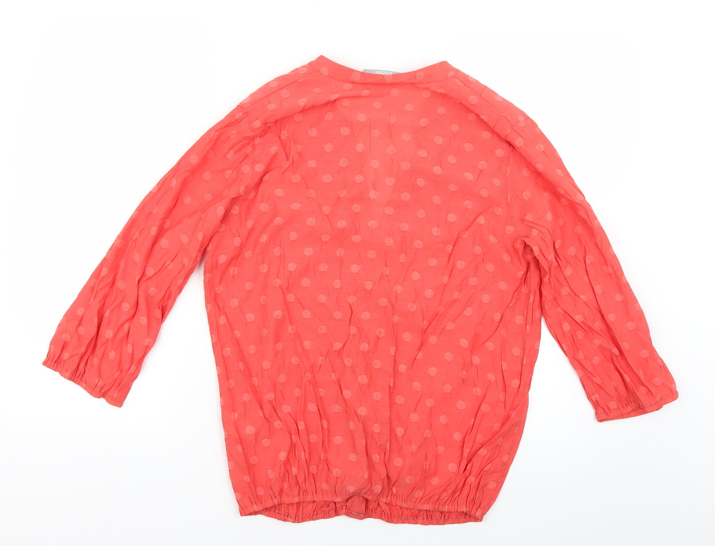 Wallis Womens Red Polka Dot  Basic Blouse Size S