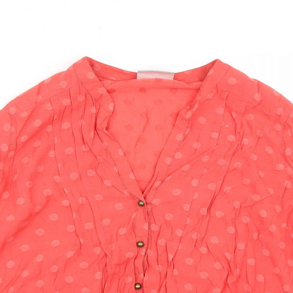 Wallis Womens Red Polka Dot  Basic Blouse Size S