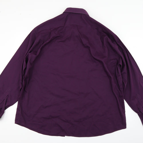 M&S Mens Purple    Dress Shirt Size 46