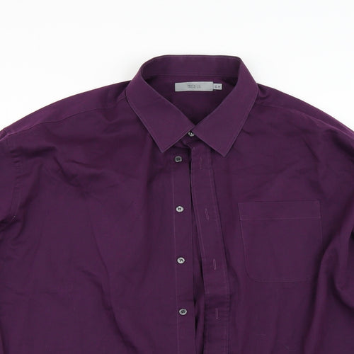 M&S Mens Purple    Dress Shirt Size 46