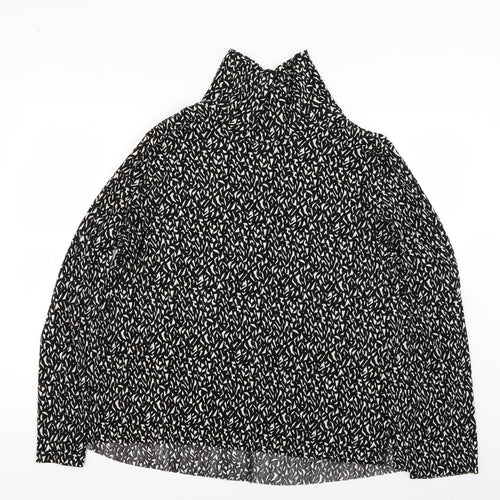 Topshop Womens Black Geometric  Basic T-Shirt Size 10