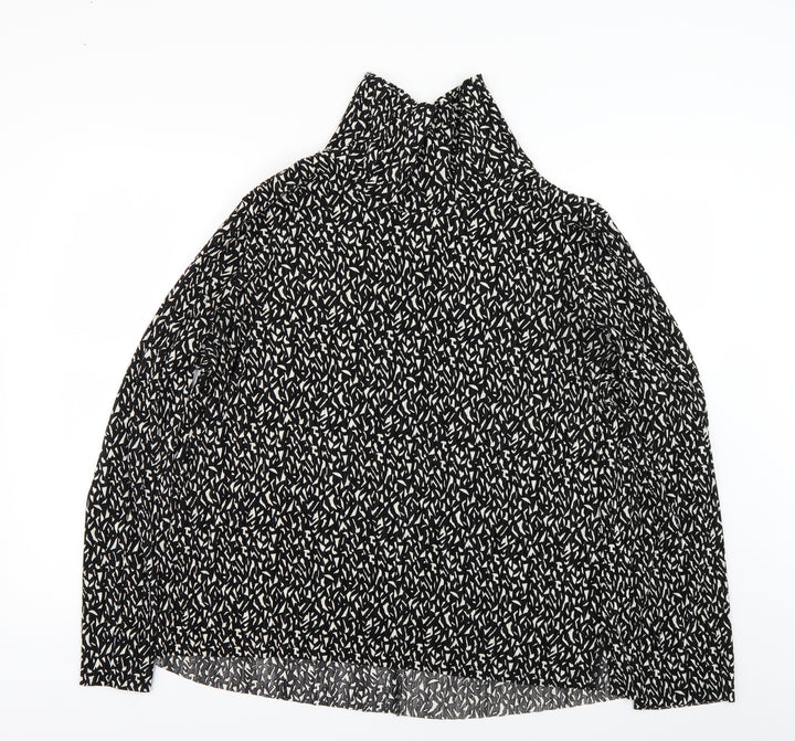 Topshop Womens Black Geometric  Basic T-Shirt Size 10
