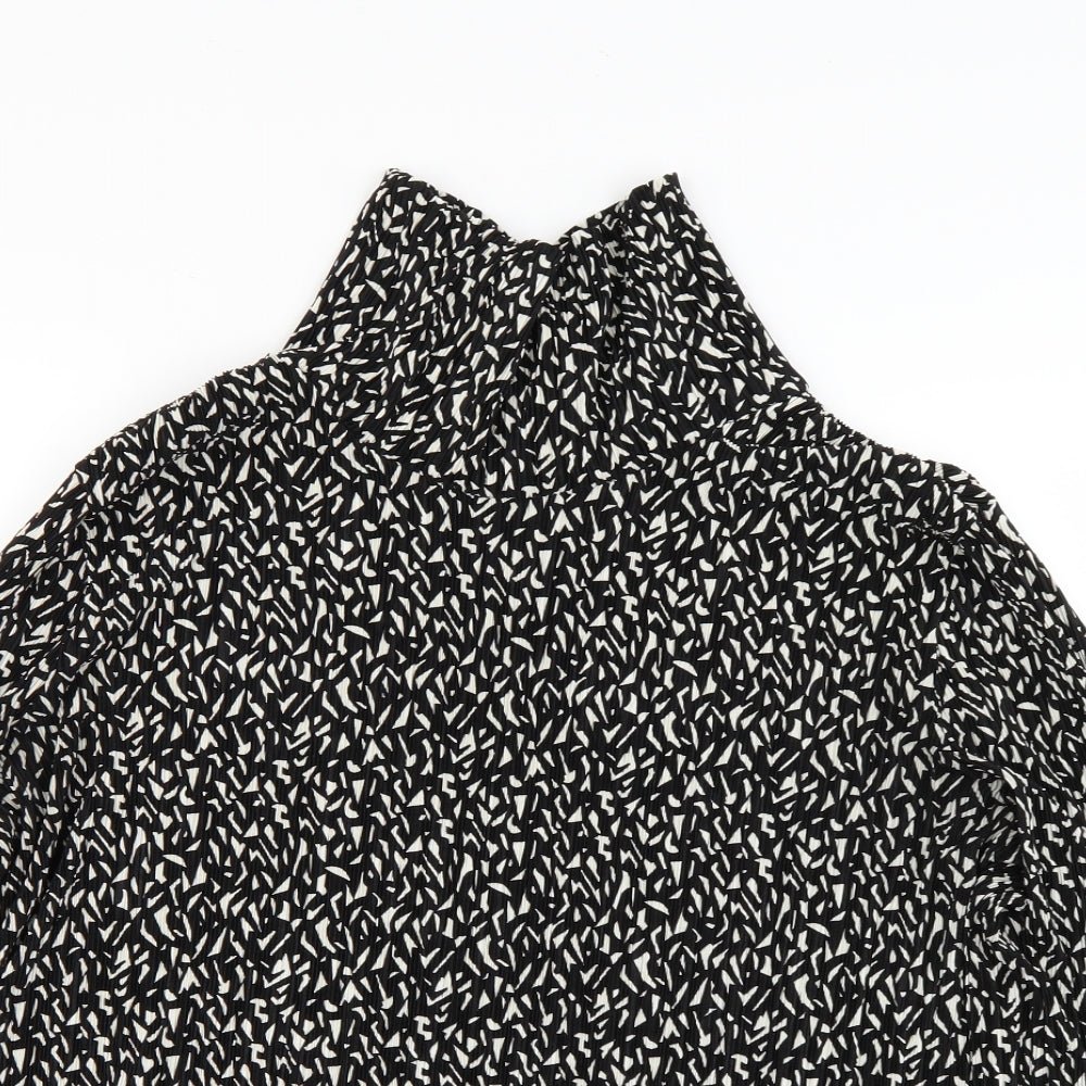Topshop Womens Black Geometric  Basic T-Shirt Size 10