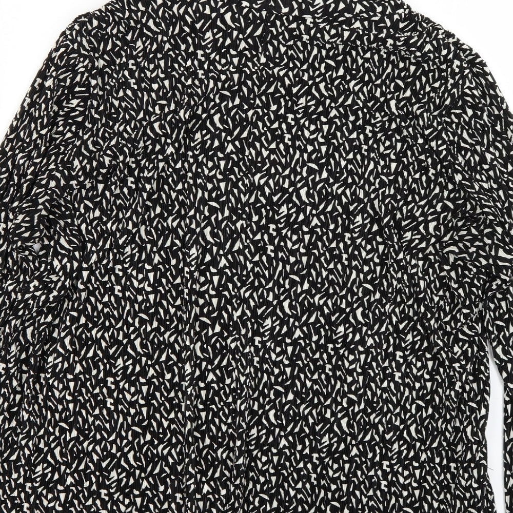Topshop Womens Black Geometric  Basic T-Shirt Size 10