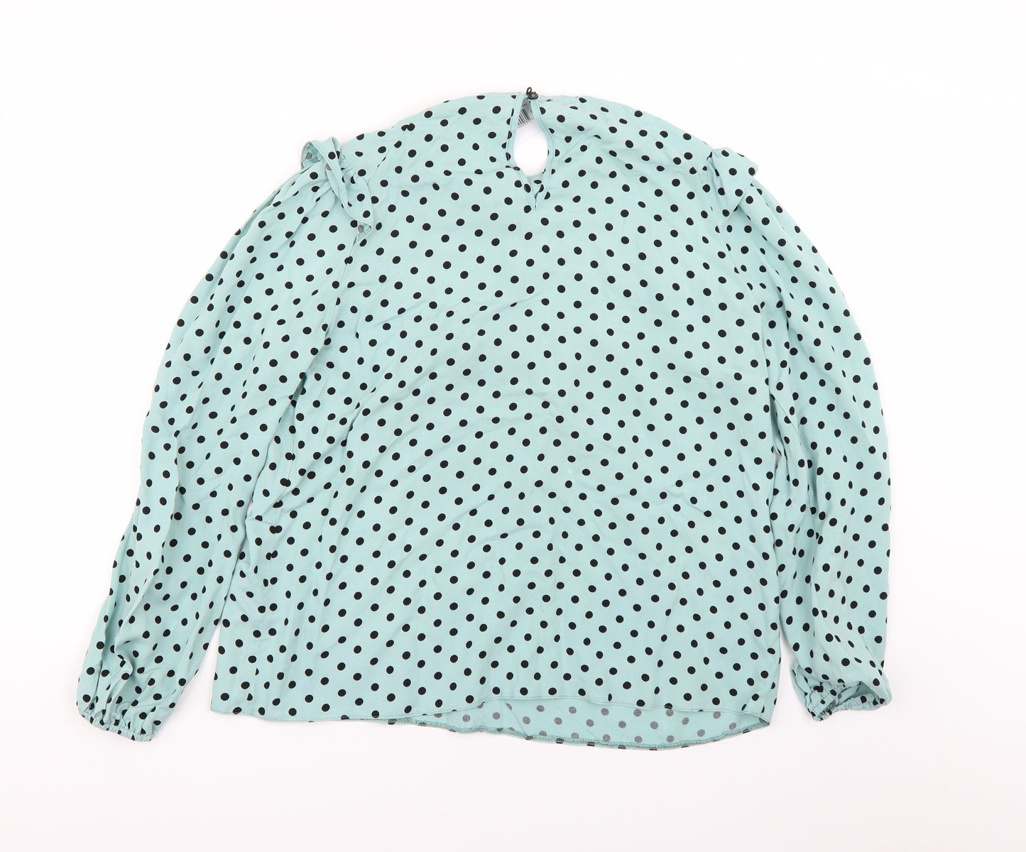 Papaya Womens Blue Polka Dot  Basic Blouse Size 12