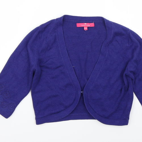 Together Womens Purple Floral  Cape Jumper Size 8