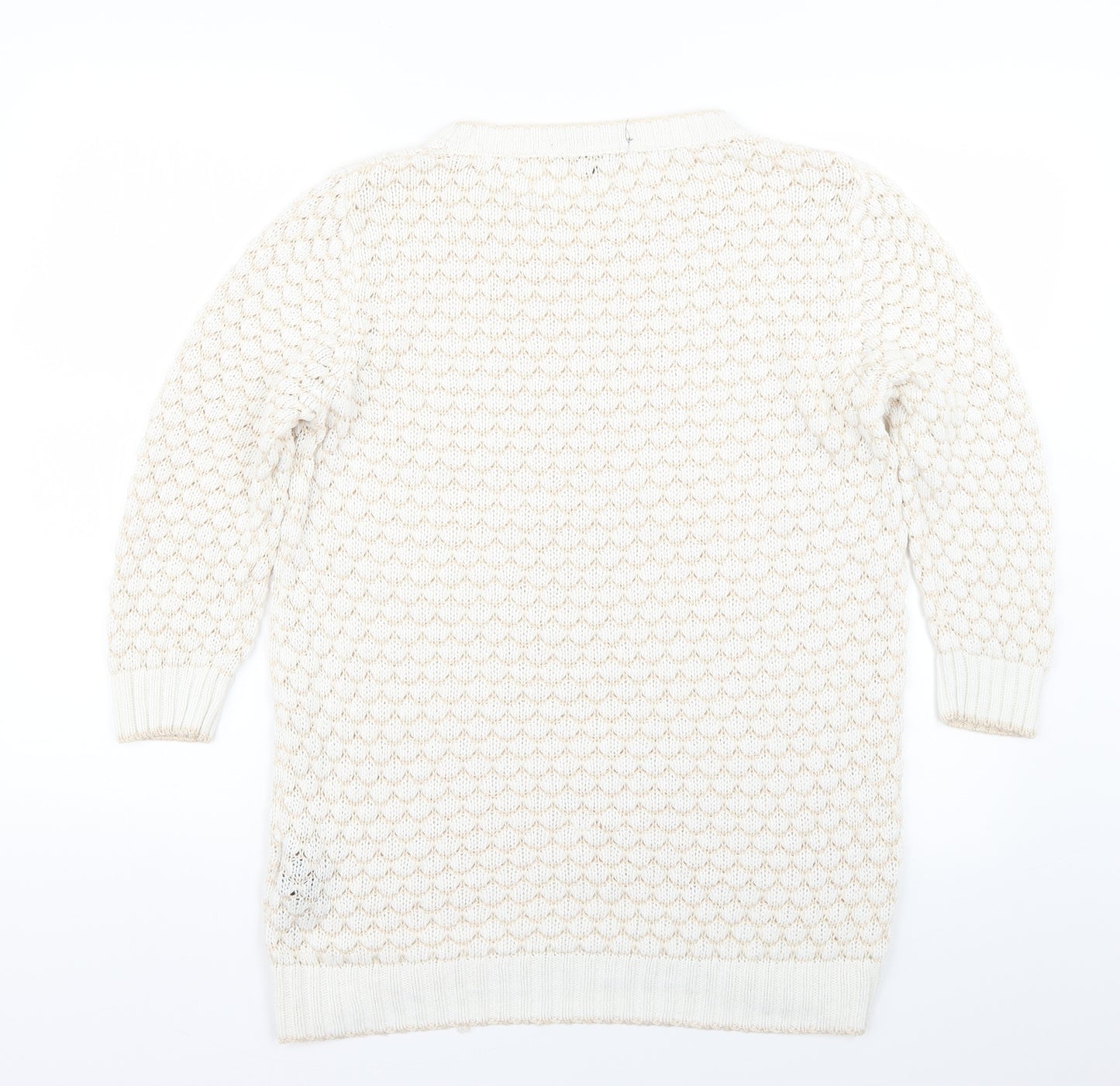 Limited Collection Womens White Argyle/Diamond Knit Pullover Jumper Size 12