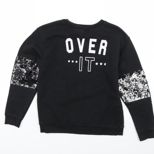 Primark Girls Black   Pullover Sweatshirt Size 10-11 Years