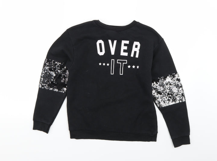 Primark Girls Black   Pullover Sweatshirt Size 10-11 Years