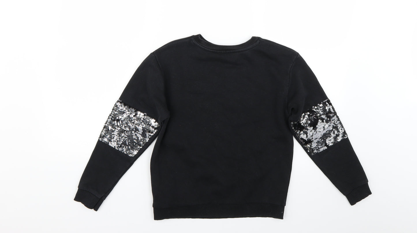 Primark Girls Black   Pullover Sweatshirt Size 10-11 Years