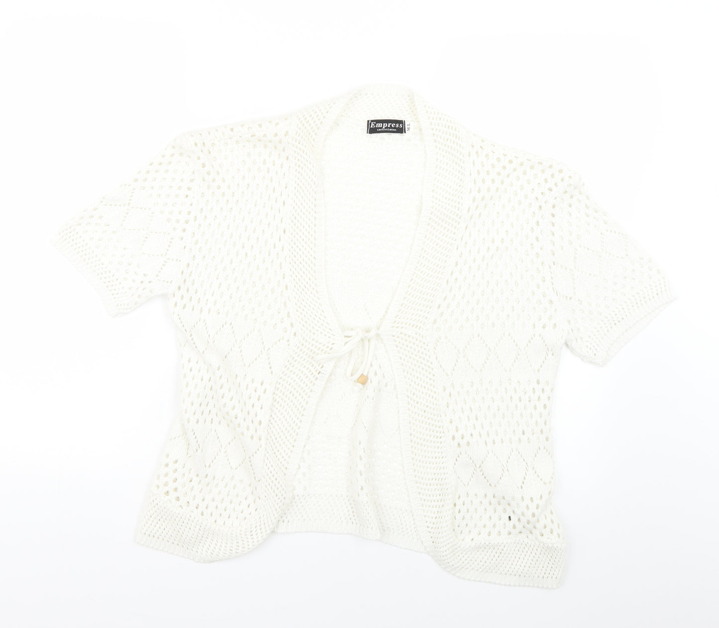 Empress Womens White   Cardigan Jumper Size M