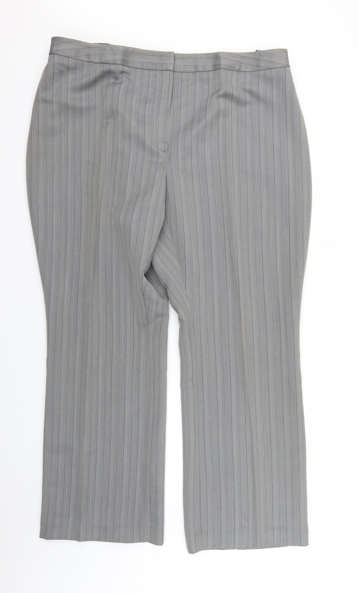 Agenda Womens Grey Herringbone  Trousers  Size 22 L27.5 in