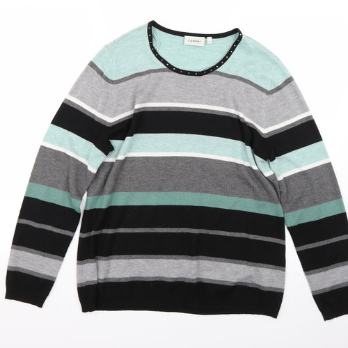 Canada Womens Blue Striped  Pullover Jumper Size M