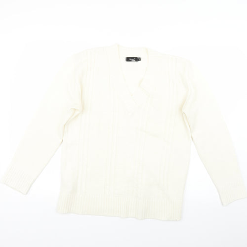 Glimpse Design Womens Beige   Pullover Jumper Size M