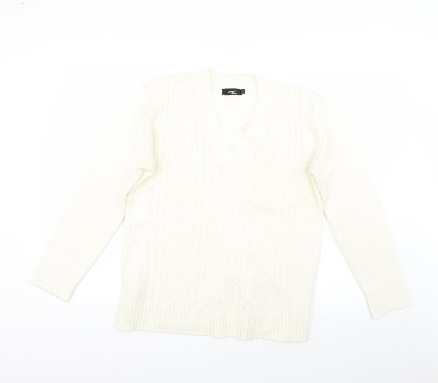 Glimpse Design Womens Beige   Pullover Jumper Size M