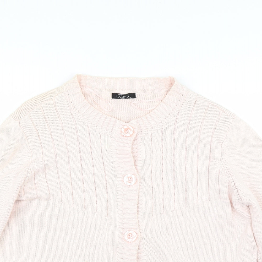 BM Womens Pink  Knit Cardigan Jumper Size L