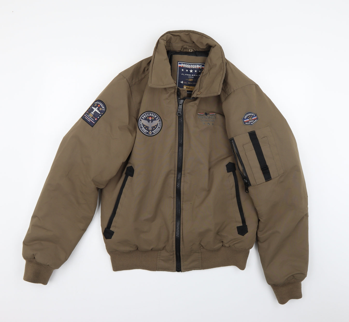 Passengers Mens Green   Bomber Jacket Coat Size S