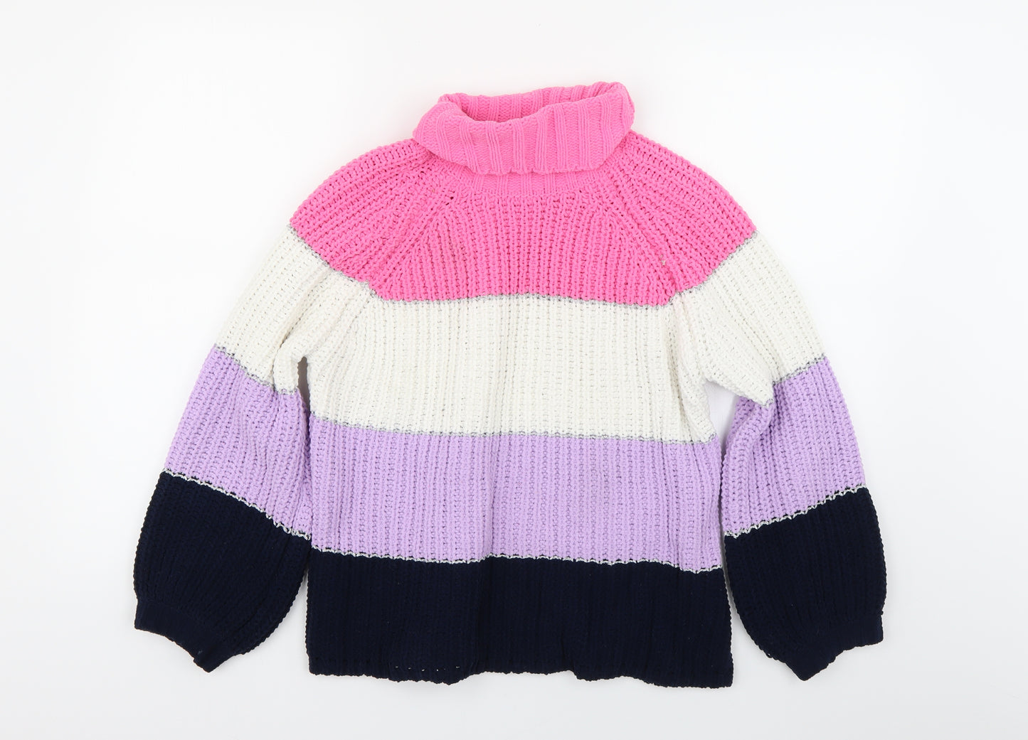 M&S Girls Multicoloured Striped  Pullover Jumper Size 10-11 Years