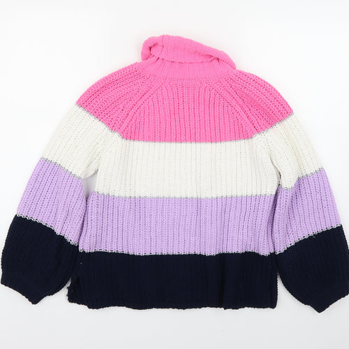 M&S Girls Multicoloured Striped  Pullover Jumper Size 10-11 Years
