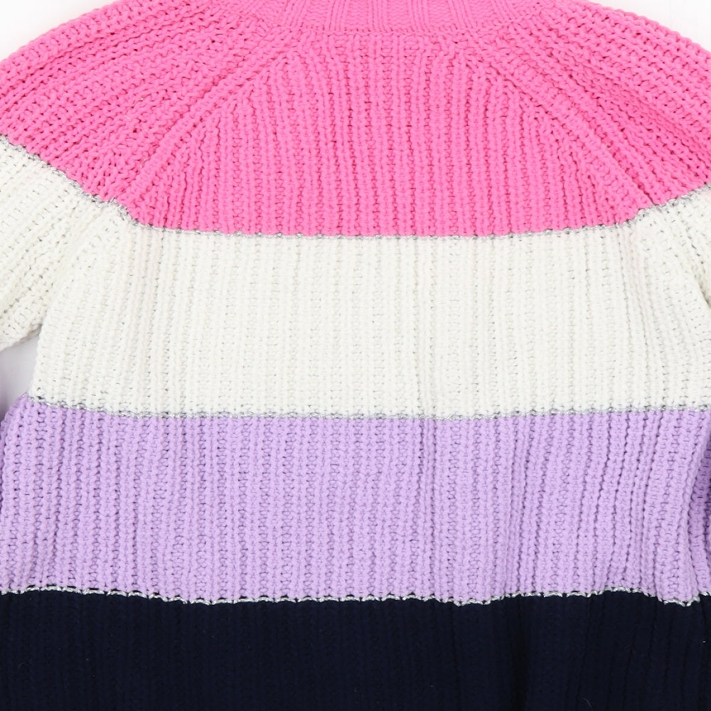 M&S Girls Multicoloured Striped  Pullover Jumper Size 10-11 Years