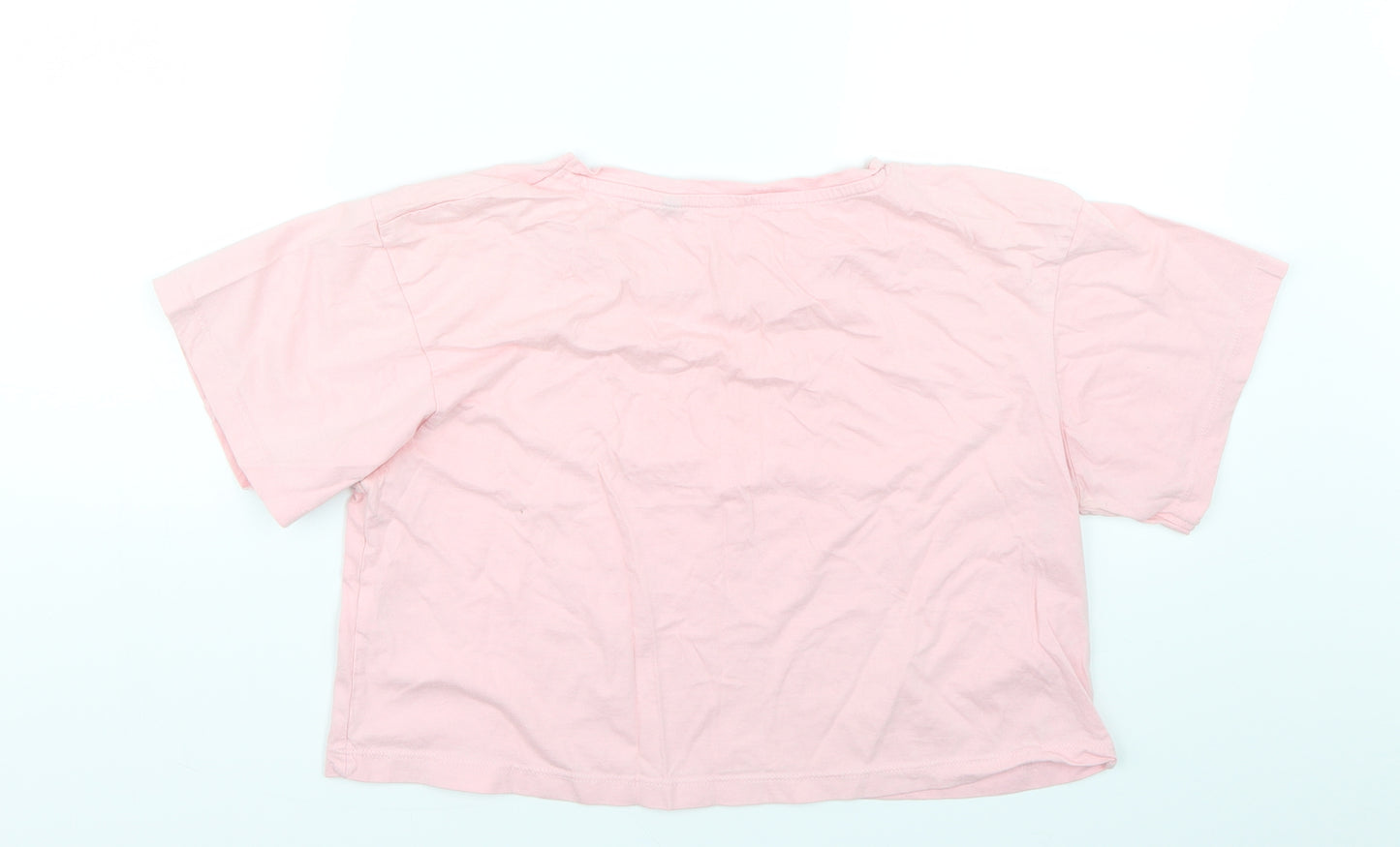 Preworn Womens Pink   Cropped T-Shirt Size M  - Bride