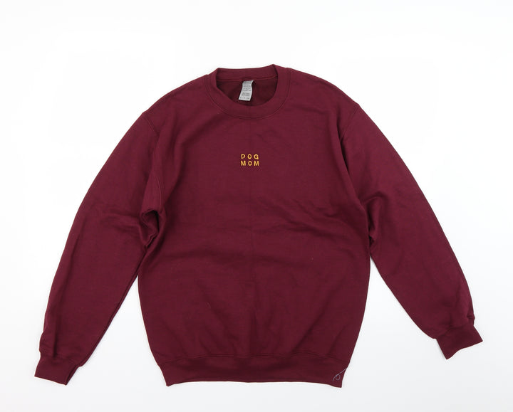 Gildan Womens Red   Pullover Sweatshirt Size S  - Dog Mom