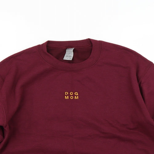 Gildan Womens Red   Pullover Sweatshirt Size S  - Dog Mom