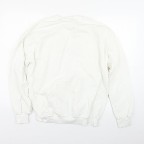 Gildan Womens White   Pullover Sweatshirt Size M