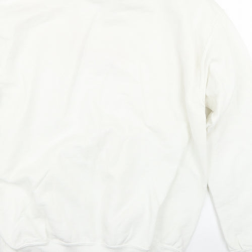Gildan Womens White   Pullover Sweatshirt Size M