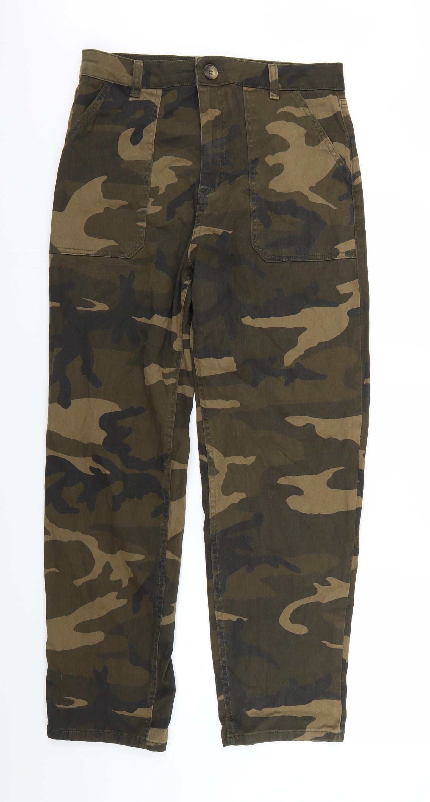 New Look Womens Green Camouflage  Trousers  Size 12 L27 in
