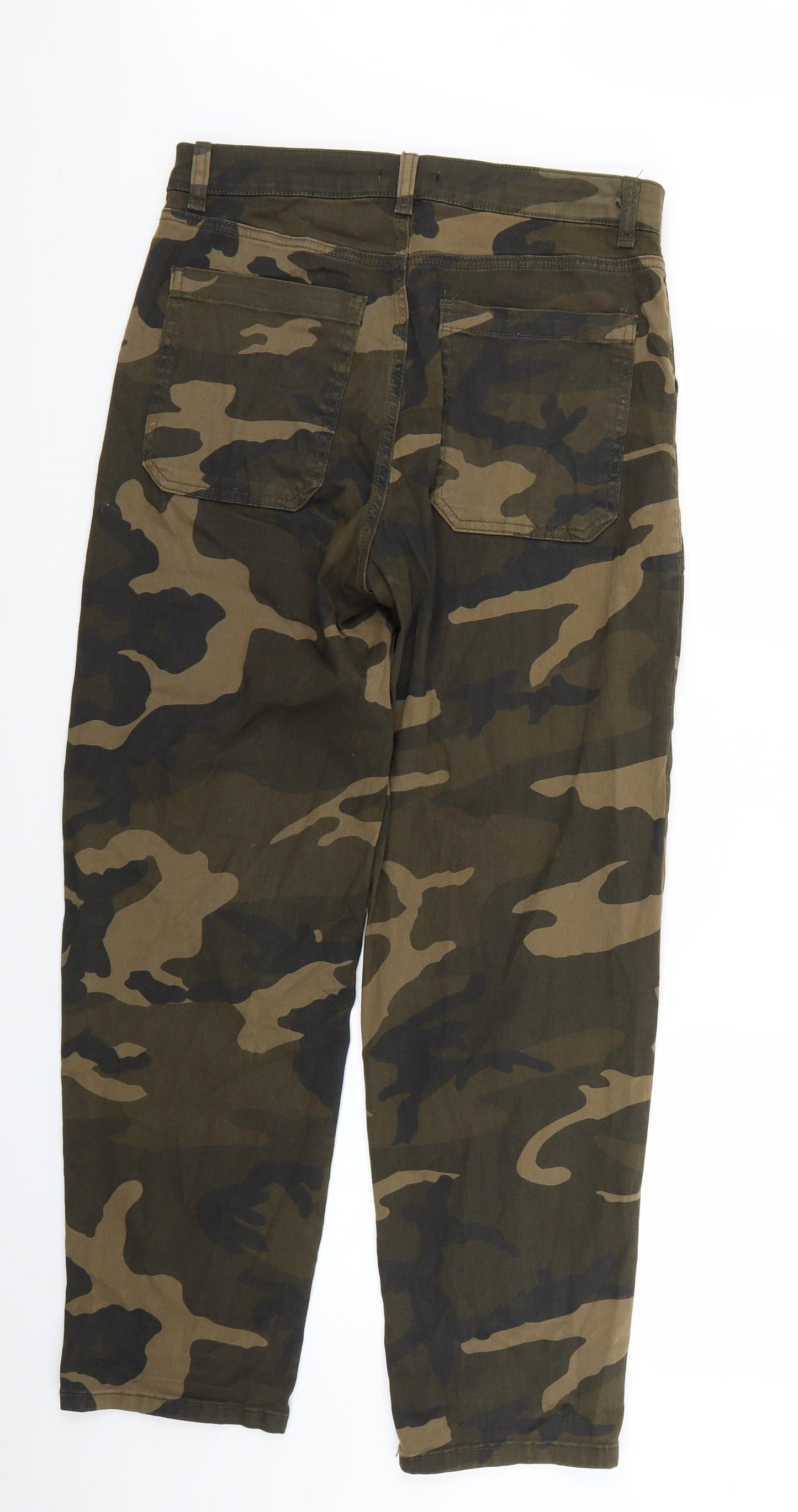 New Look Womens Green Camouflage  Trousers  Size 12 L27 in