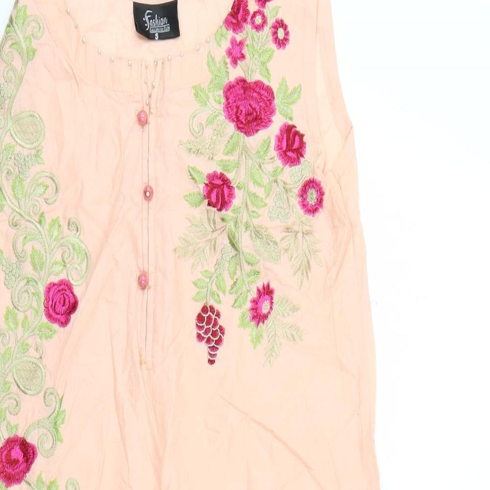 Fashion by Zain Womens Pink Floral  Tank Dress  Size S