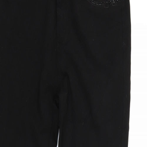 Farfalla Rosso Womens Black   Trousers  Size L L25.5 in