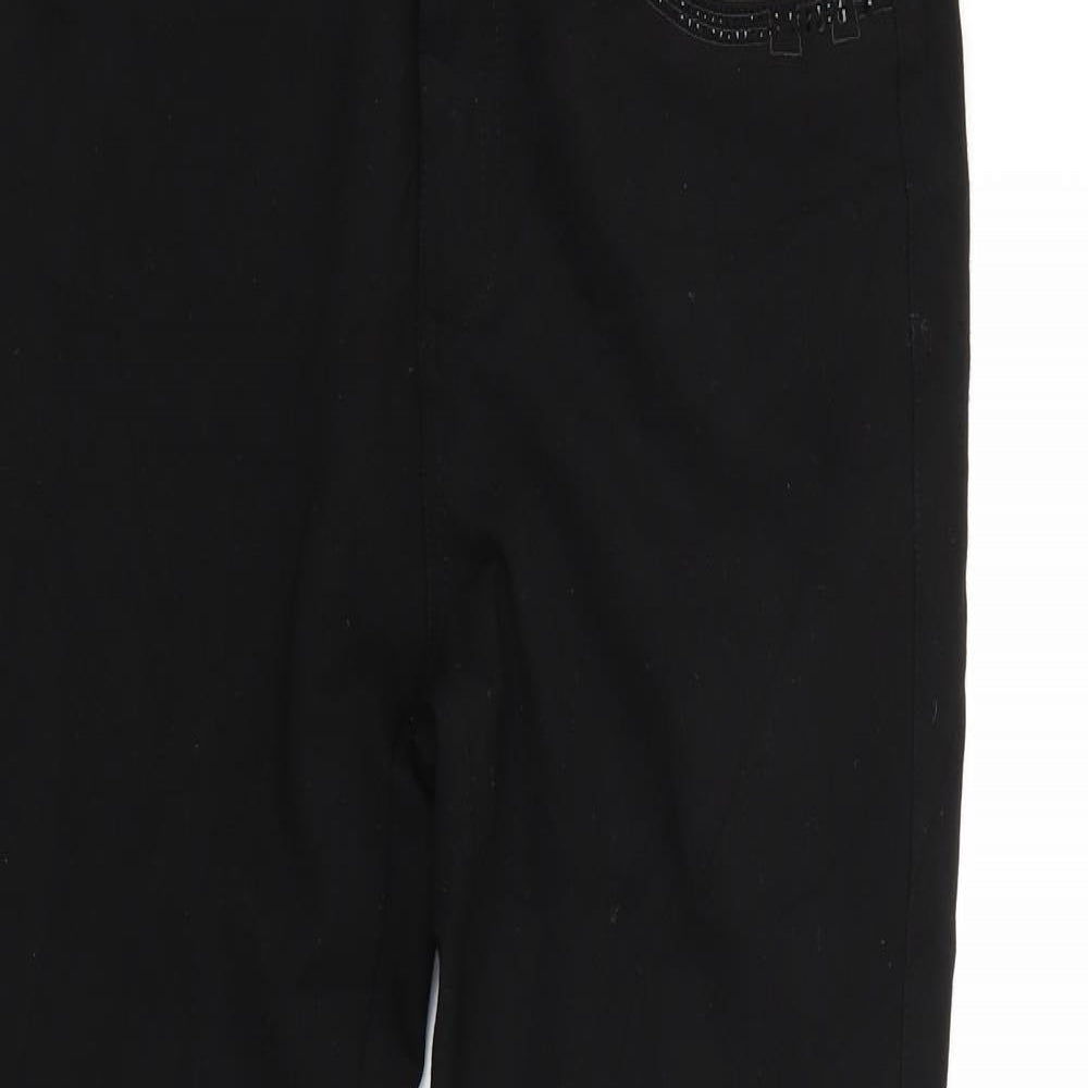 Farfalla Rosso Womens Black   Trousers  Size L L25.5 in