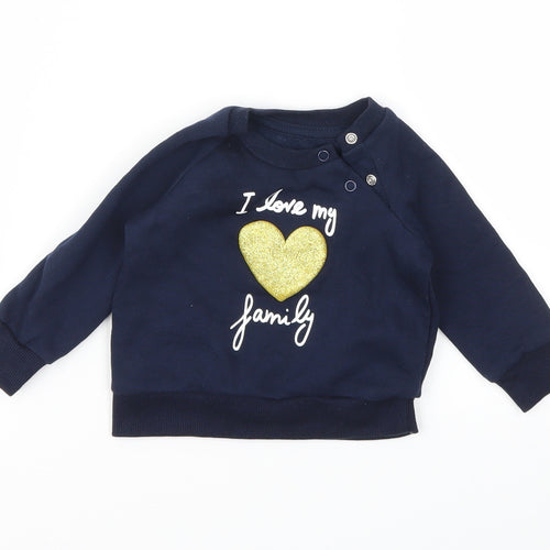 Primark Girls Blue   Pullover Jumper Size 3-6 Months