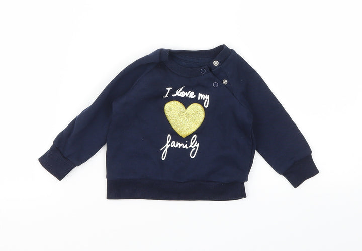 Primark Girls Blue   Pullover Jumper Size 3-6 Months