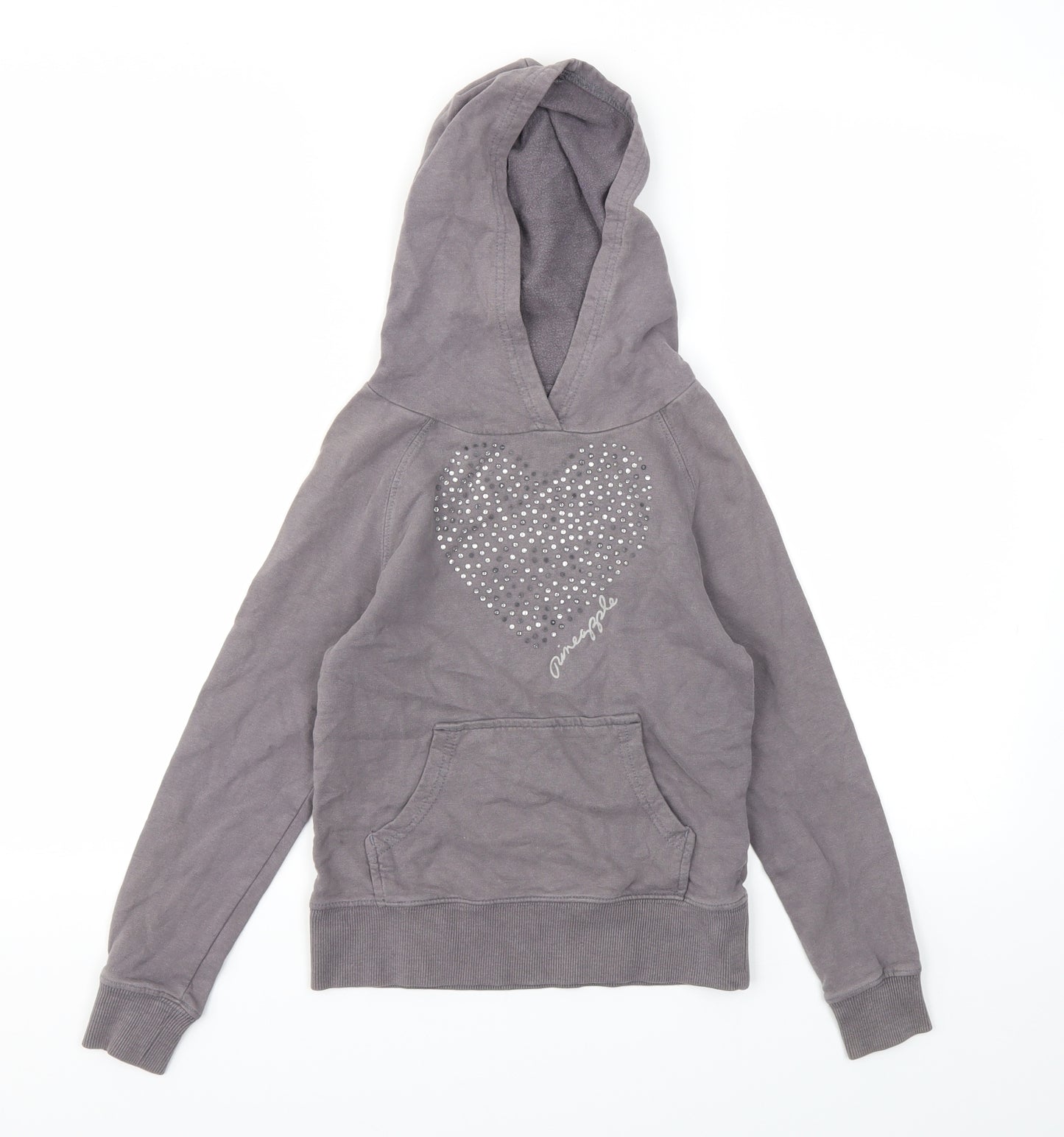 PINAPLE Girls Grey   Pullover Hoodie Size 7-8 Years