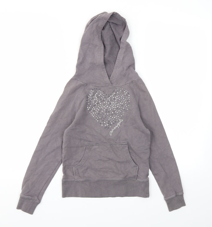 PINAPLE Girls Grey   Pullover Hoodie Size 7-8 Years