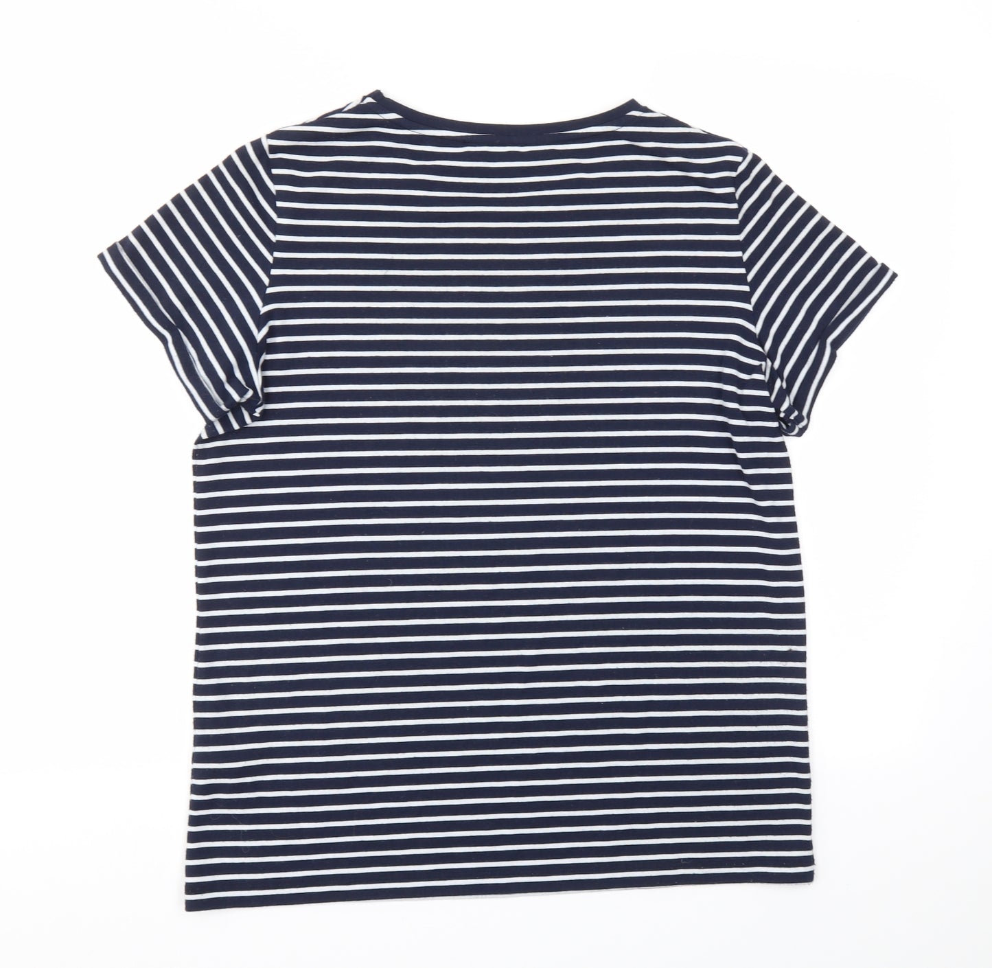 Dorothy Perkins Womens Blue Striped  Basic T-Shirt Size 12