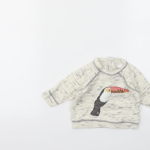 NEXT Boys Ivory Animal Print  Pullover Jumper Size 0-3 Months