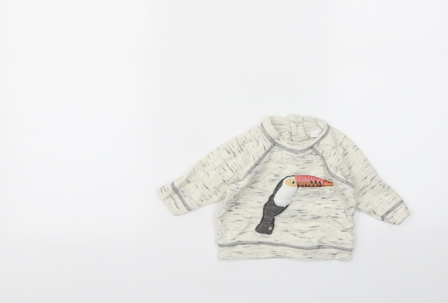 NEXT Boys Ivory Animal Print  Pullover Jumper Size 0-3 Months