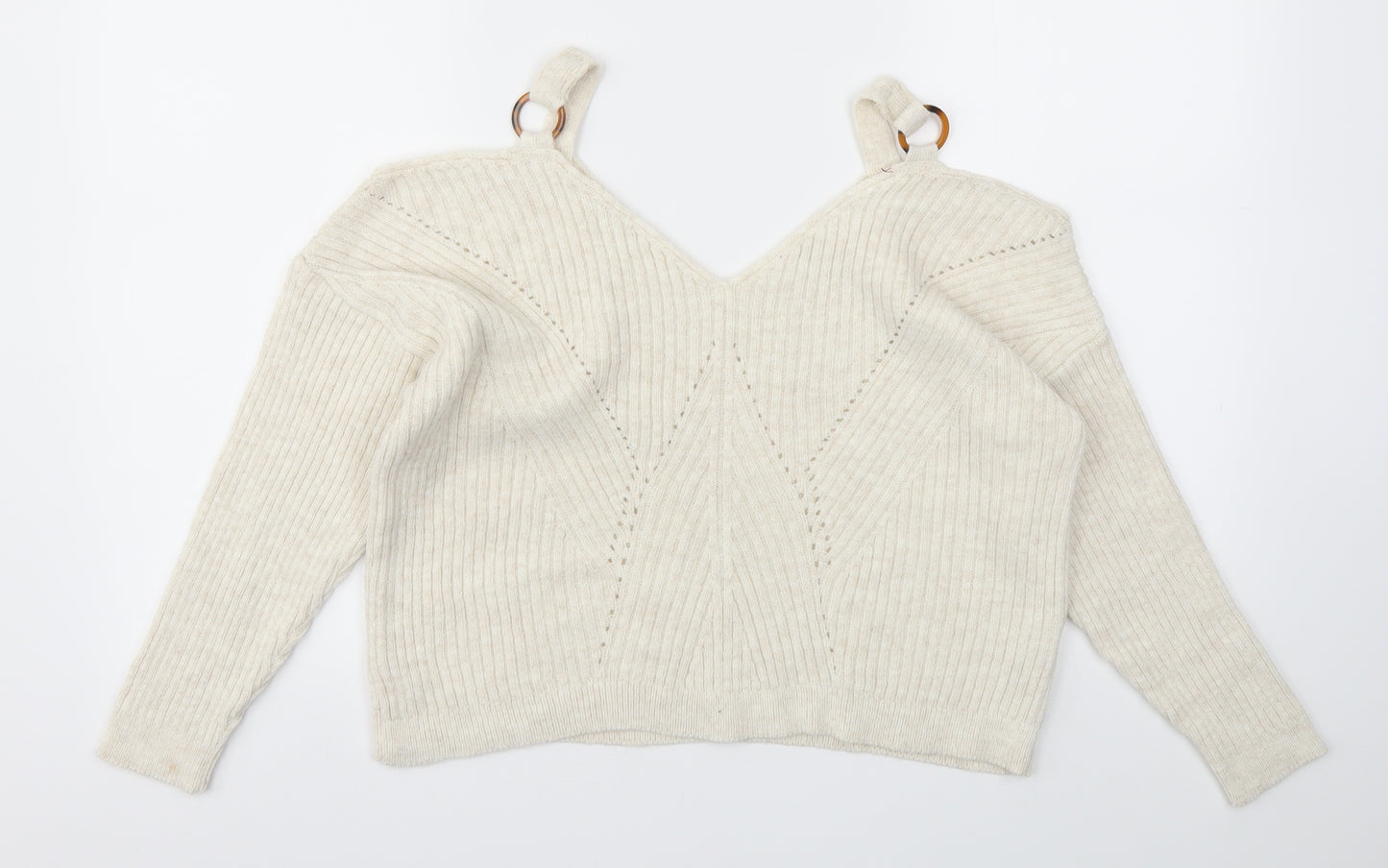 Miss Selfridge Womens Beige   Pullover Jumper Size 10
